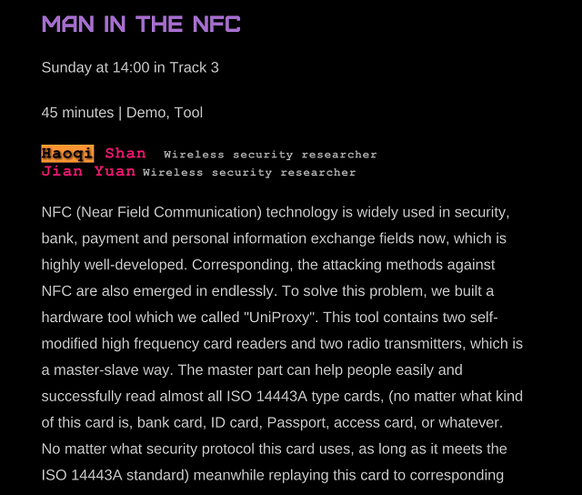 世界黑客大会DFNCON：360展示盗刷NFC信用卡绝技