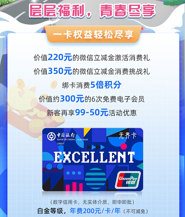 中国银行长城无界青春信用卡Plus版上市