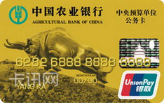 农业银行金穗中央预算单位公务卡