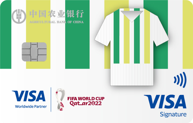 农业银行Visa FIFA世界杯主题信用卡（桑巴勇士-队服版）