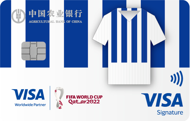 农业银行Visa FIFA世界杯主题信用卡（天蓝大队-队服版）