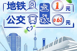 上海银行信用卡云闪付地铁立减1元公交立减0.62元