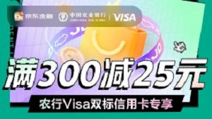 全国——农行指定Visa信用卡，京东支付满减活动（2021年5-6月）